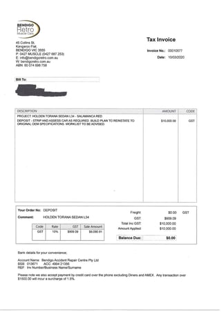 1974 Holden LH Torana SL/R 5000 L34