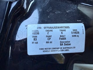2004 FPV BA GT Build No 808 - Blue Pearl