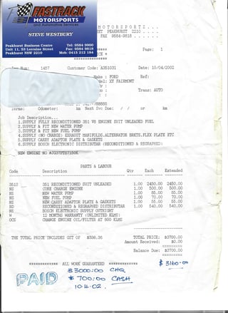 1971 XY Fairmont 351 V8