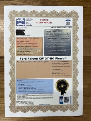 1970 Ford Falcon XW GTHO Phase II - Grecian Gold