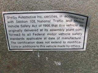 1969 Mustang Shelby GT350 4 Speed Manual