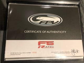 2007 FPV BFII F6 Typhoon R-Spec - 204/300 - 9,183 klms from new!