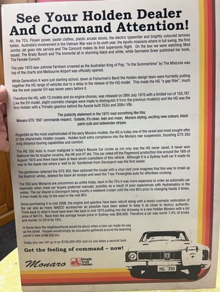 1970 Holden HG GTS Monaro 350 - Ultimate Survivor