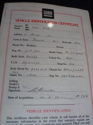 1977 HX Statesman Deville