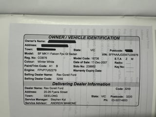 2007 FPV BF MKII GT Cobra Build No 076 - 2,447km …
