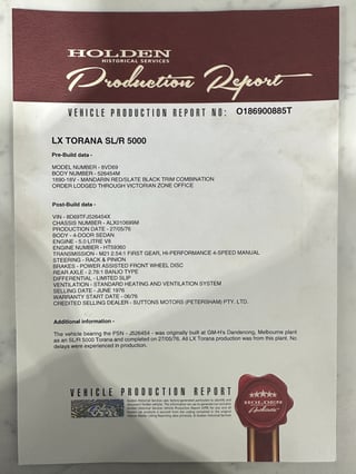 1976 Holden LX Torana SLR 5000 - Mandarin Red