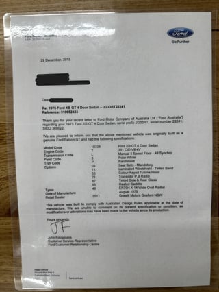 1975 Ford Falcon XB GT - Polar White