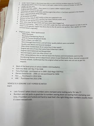 1976 LX SS Torana Hatchback 5 litre 4 speed