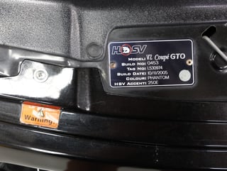 2005 HSV VZ Coupe GTO Build No 453 - Phantom Black …