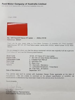 1971 XY GT Falcon - Vermilion Fire