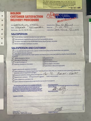 1990 HSV VN Commodore SS Group A - Build No. 495 - 26,951km