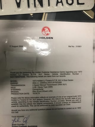 1973 Holden Torana LJ GTR XU1 - Glacier White …