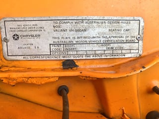 1971 VH Valiant Pacer 265 - Vitamin C