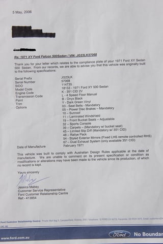 1971 XY GS Falcon 351 V8