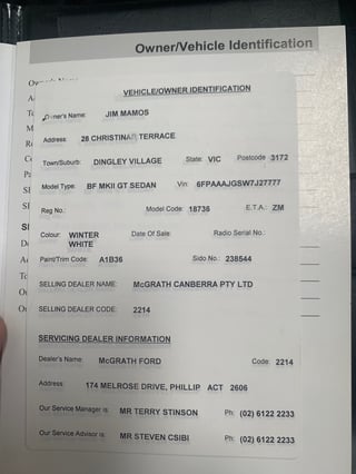 2007 FPV BFII Falcon GT Cobra Build No.79 - 6 Speed Manual