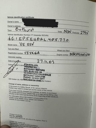 2009 HDT VE Commodore Group A SS Retro - Build No 050