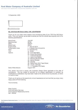 XB GS Falcon Ute 302 V8