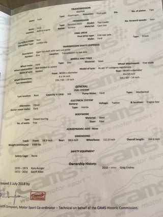 1970 XW Falcon GTHO Phase 2 - Bathurst Race History