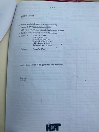 1985 HDT VK SS Group A Brock Commodore - Build No 265