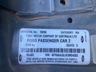 2003 Ford BA Fairlane G220 5.4L V8 - 25,627 km