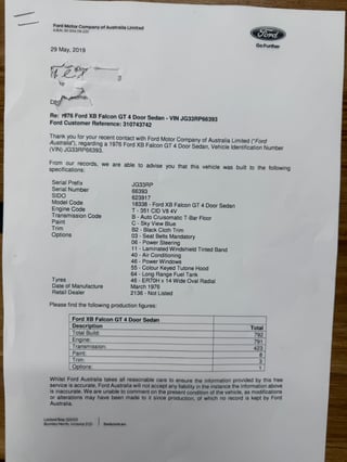 1976 Ford Falcon XB GT- Skyview Blue Sunroof