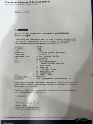 1974 Ford XB GS Fairmont Hardtop 351 V8 - Emerald Fire