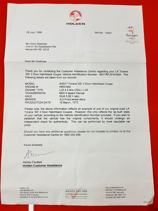 1976 LX SS Torana Hatchback 4.2L V8 manual