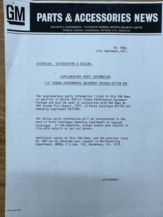 1974 Holden LH Torana L34 SLR 5000