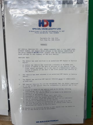 1987 HDT VL Brock Commodore Group 3 Signature Series - Build No 4175