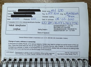 2004 HSV VZ GTO Coupe  Build No 084 - Odyssey Grey …