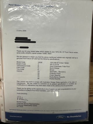 1974 Ford Falcon XB GT Sedan - Burnt Orange