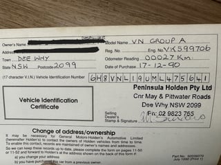 1990 HSV VN SS Group A Commodore - Build No. 124 / 302