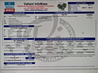 1972 VH Charger 770 265 Hemi