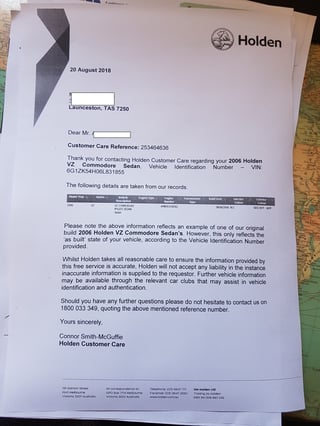 2006 VZ Commodore Executive