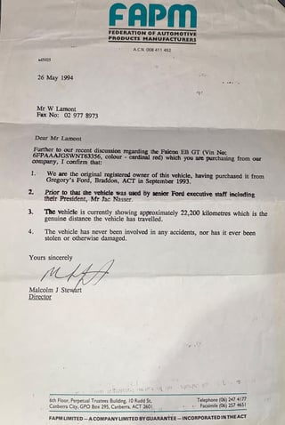 1992 Tickford Falcon EB GT - Build No.24