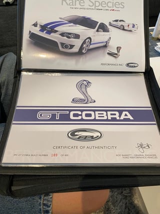 2007 FPV BF MKII GT Cobra Build No 189 