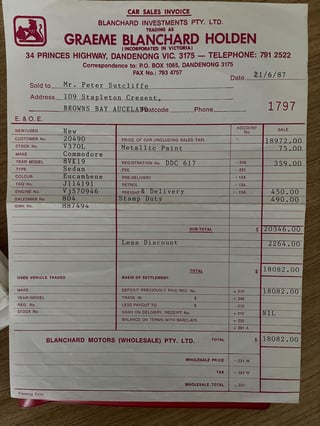1987 VL HDT Improved Commodore
