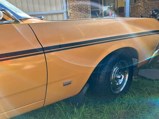 1971 Ford XY Falcon 500 GS 6cyl 250ci 2V - Toploader -Yellow Ochre 