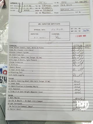 1985 VK HDT SS Brock Commodore #2970