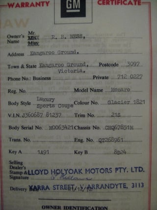 1972 HQ LS Monaro V8