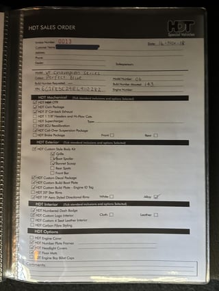 2013 Holden VF SSV Redline - HDT Champion Series - Blue Meanie Retro Build No. 006 …