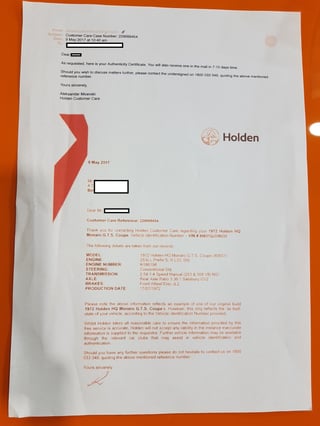 1972 HQ GTS Monaro Coupe 253 V8