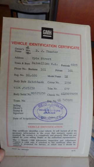 1976 LX Torana SL Hatchback