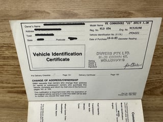 1985 HDT VK SS Group A Brock Commodore Build No 64/500 - 11,820 km