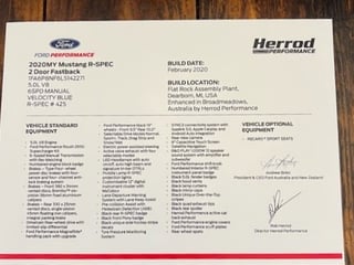 2020 Ford Mustang R-SPEC Build No.425 - Velocity Blue