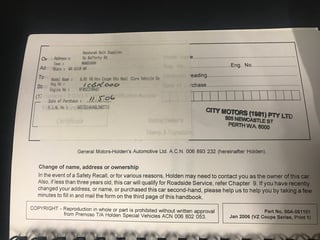 2006 HSV GTO LE - Build No. 003 / 100