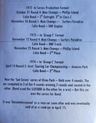 1972 LJ Torana GTR XU1 - 24C Colin Bond HDT Race Car