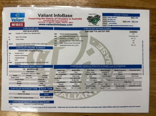 1970 Chrysler Valiant VG Pacer E31 Big Tank