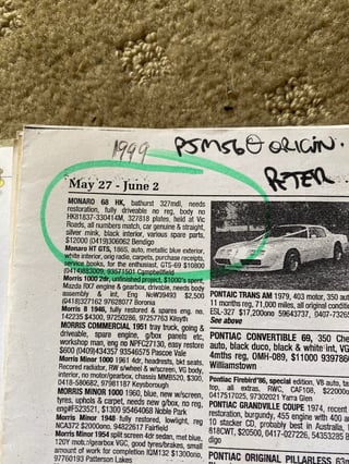 1968 HK GTS Monaro 327 V8 Bathurst