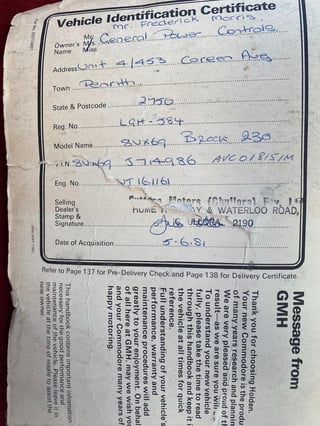 1980 VC HDT Brock Commodore Build No.230